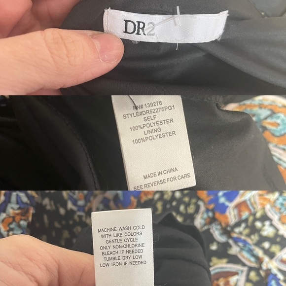 DR2 boho paisley lined boho 3/4 sleeves tassels dress women’s size S? - Picture 12 of 15